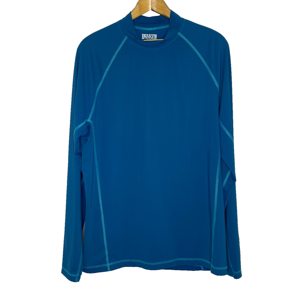 Men's Large Duluth Trading Co. Slim Fit Blue Dri-Fit Polyester Shirt